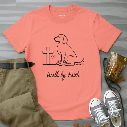 Walk By Faith Minimalist Dog T-Shirt