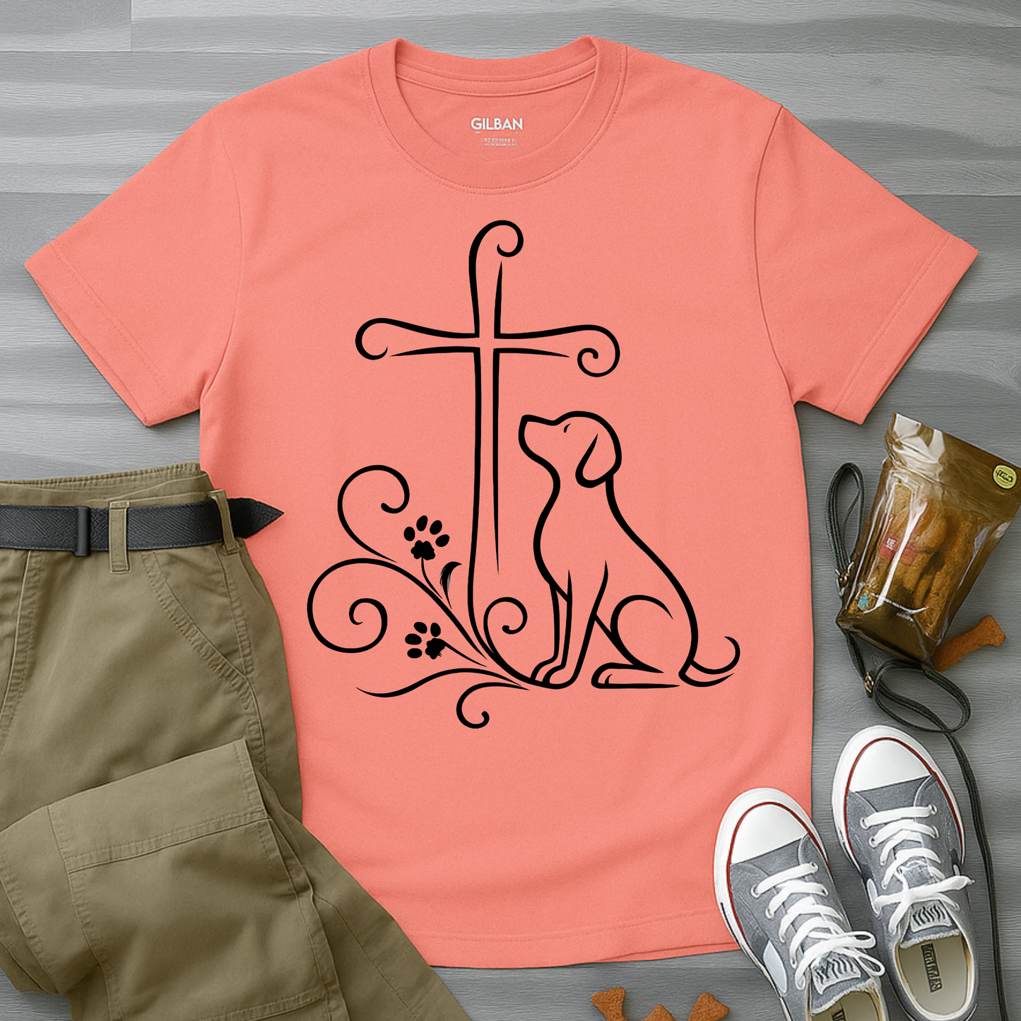 Faithful Dog Silhouette T-Shirt