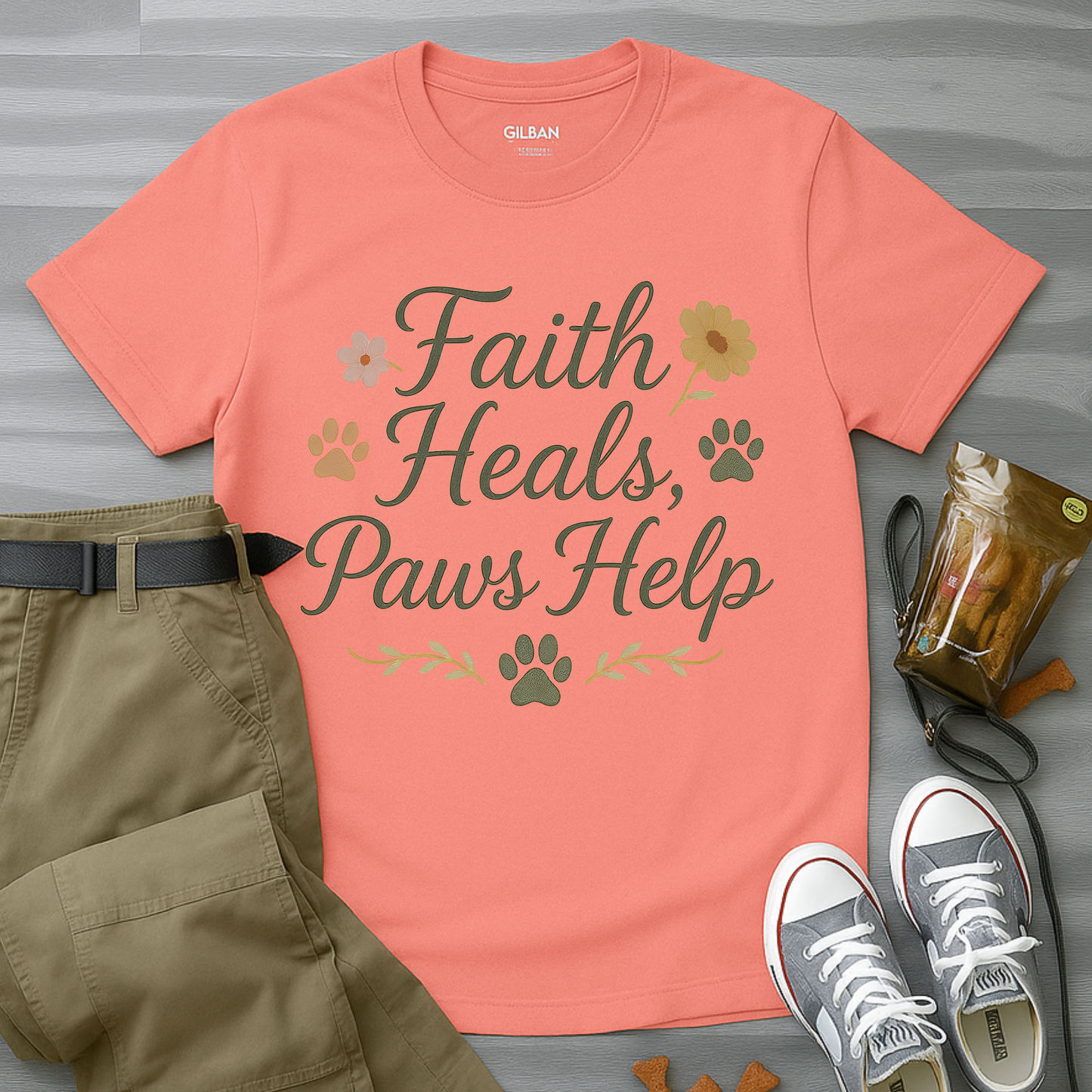 Faith Heals, Paws Help T-Shirt