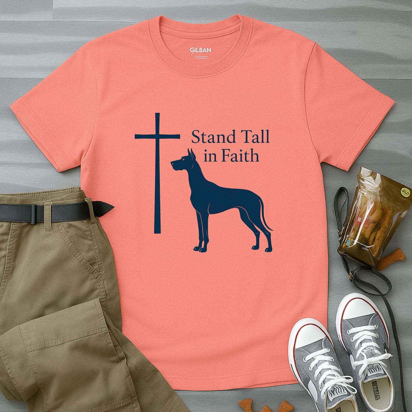Stand Tall In Faith Great Dane T-Shirt