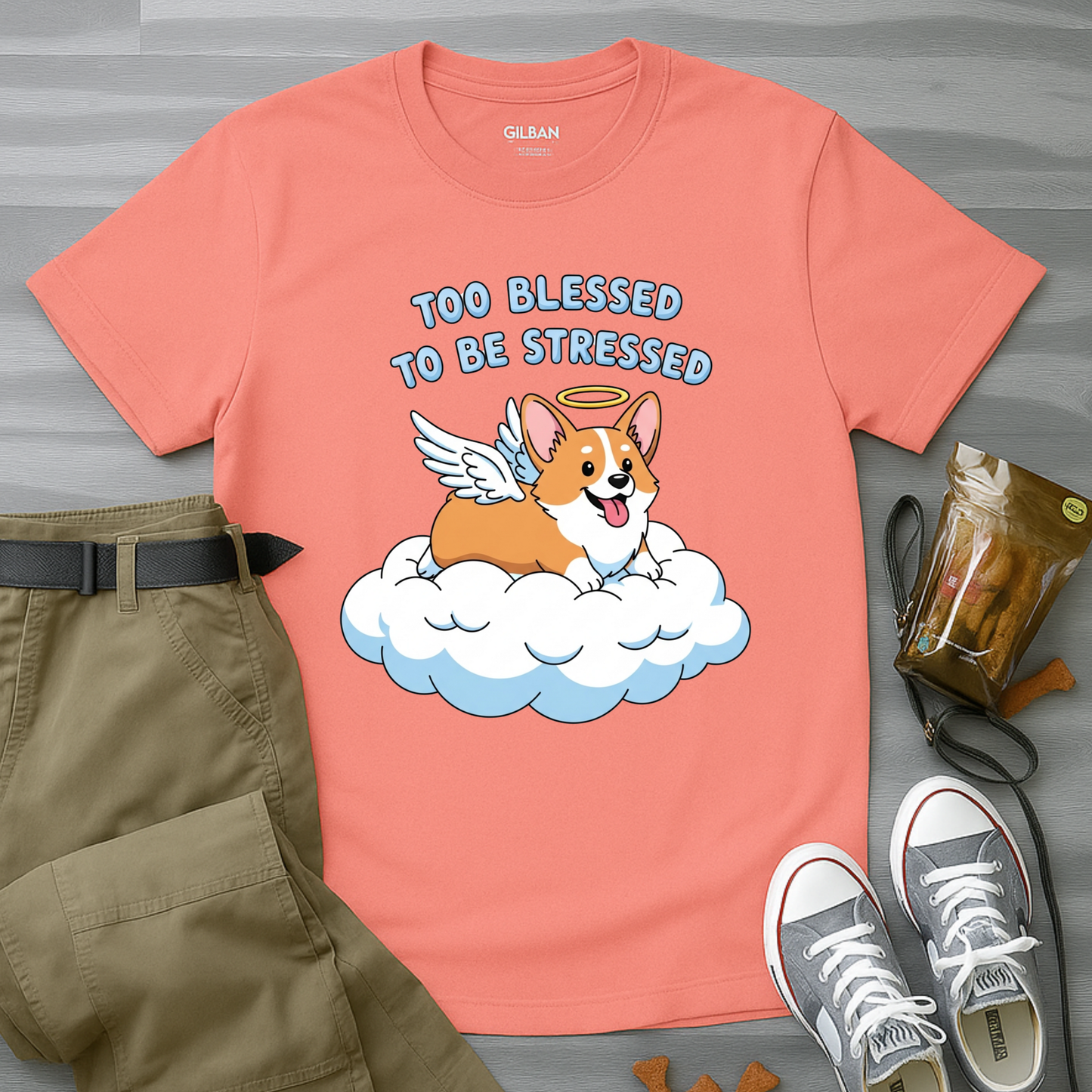 Too Blessed to Be Stressed Corgi T-Shirt