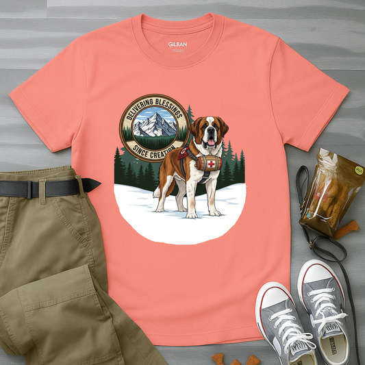 Delivering Blessings Since Creation, Saint Bernard T-Shirt