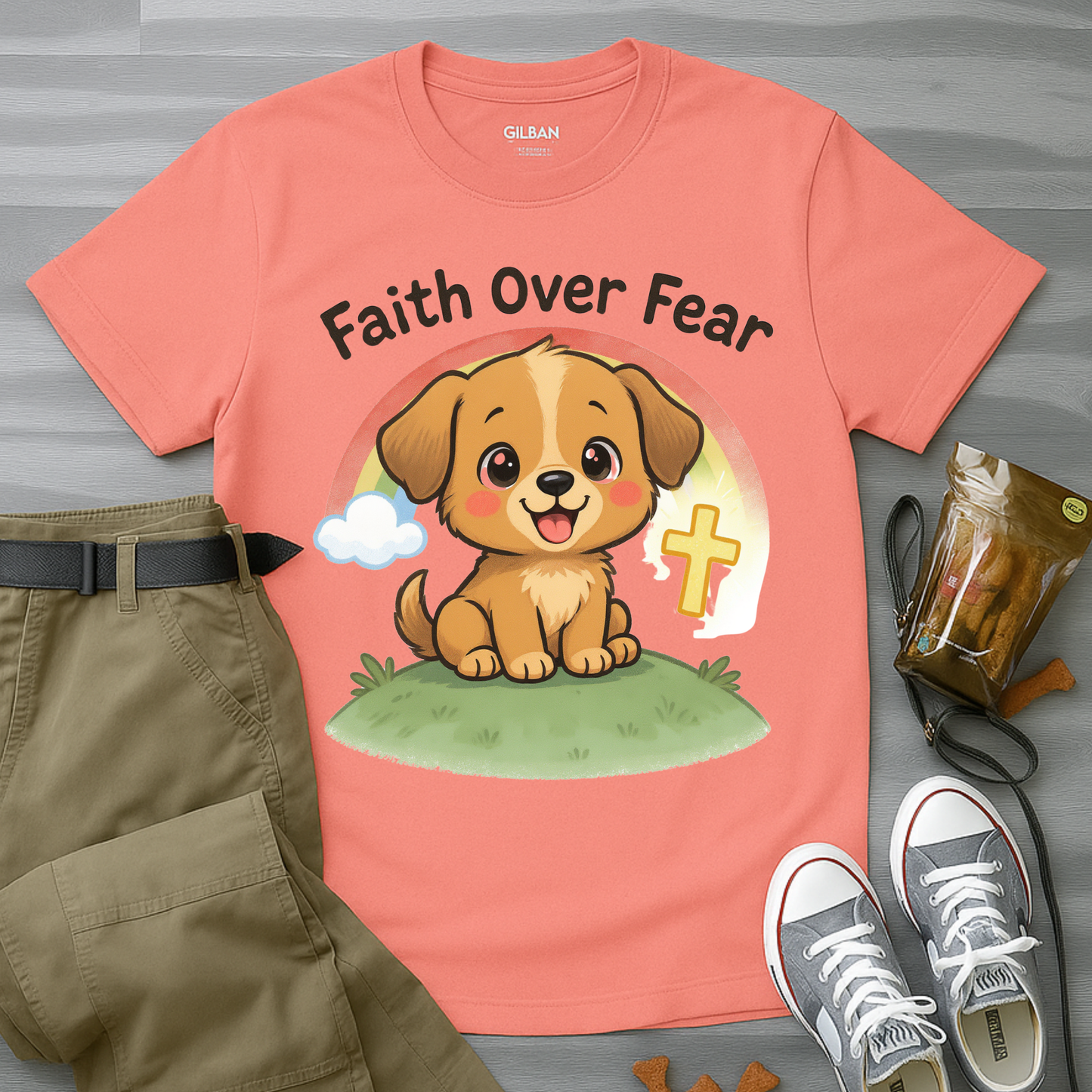 Faith Over Fear Puppy T-Shirt