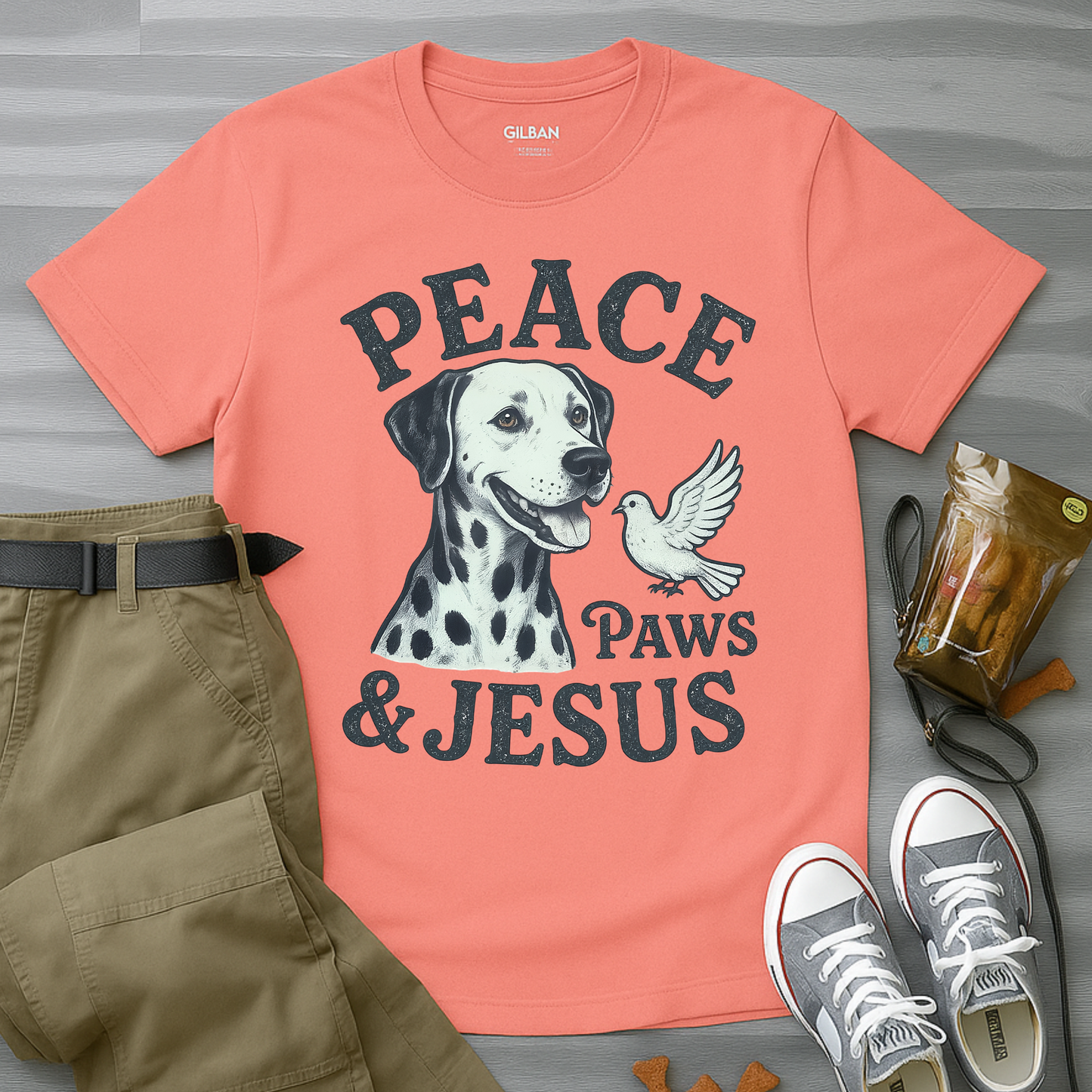 Peace Paws And Jesus T-Shirt