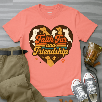 Faith Fur and Friendship Retro T-Shirt