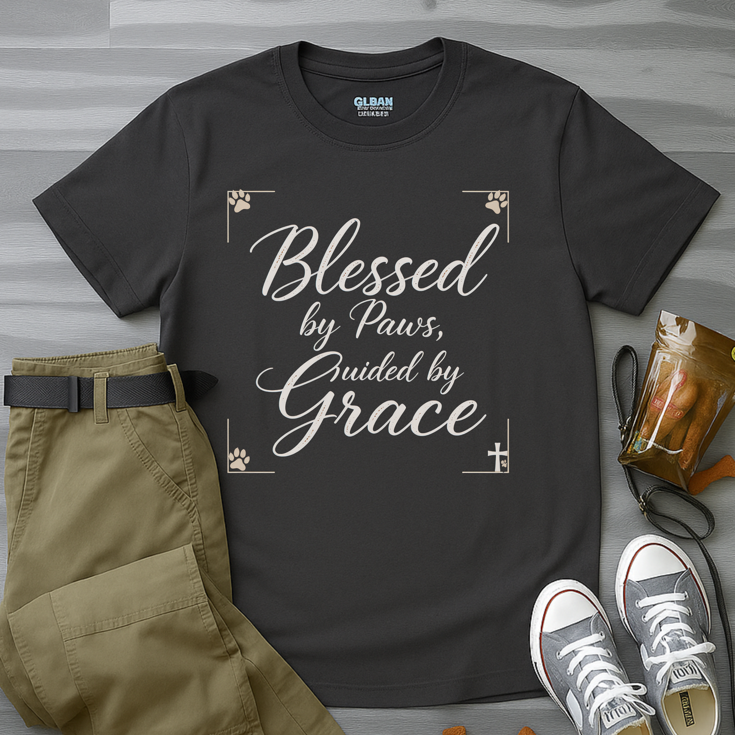 Blessed By Paws Guided By Grace T-Shirt