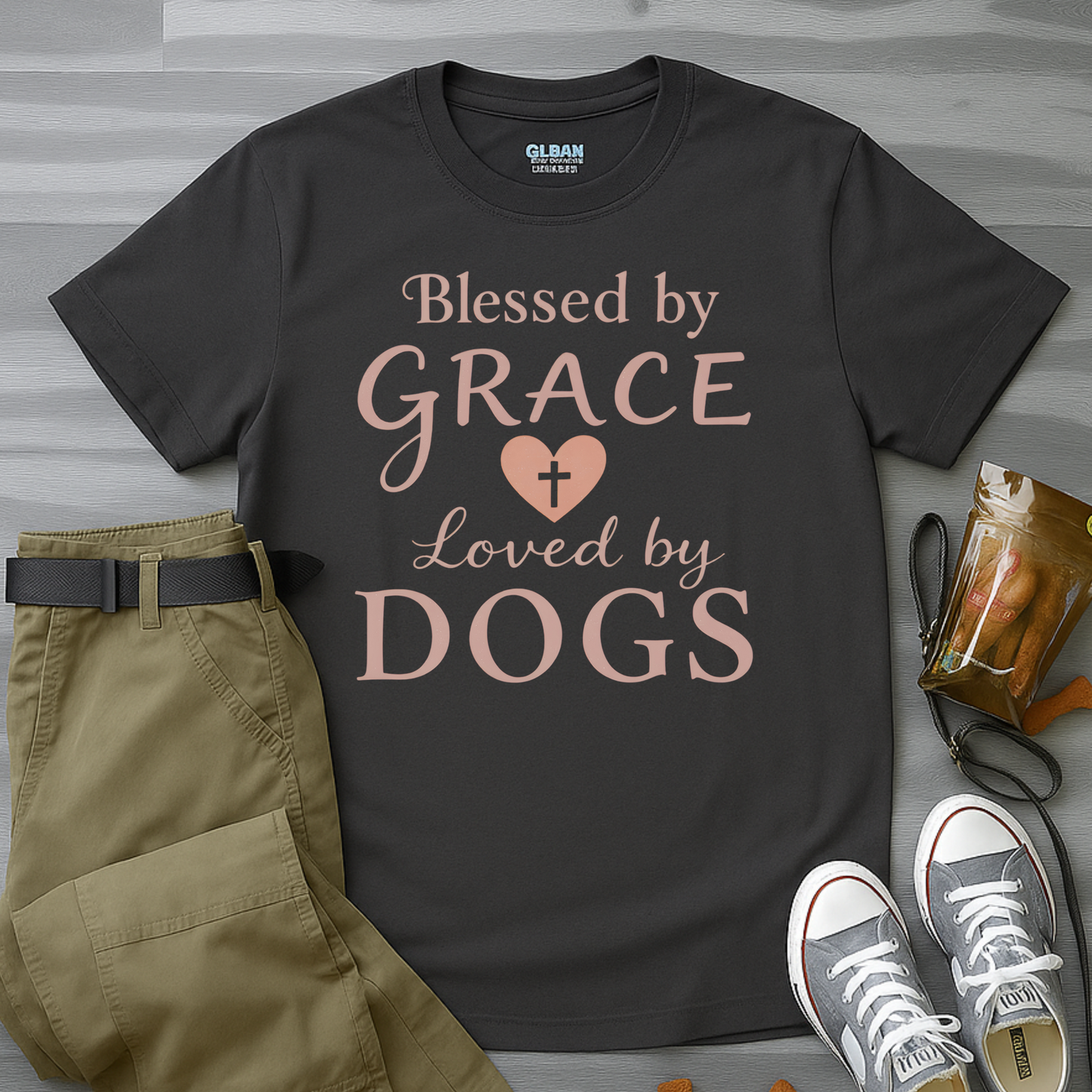 Blessed By Grace Loved By Dogs T-Shirt
