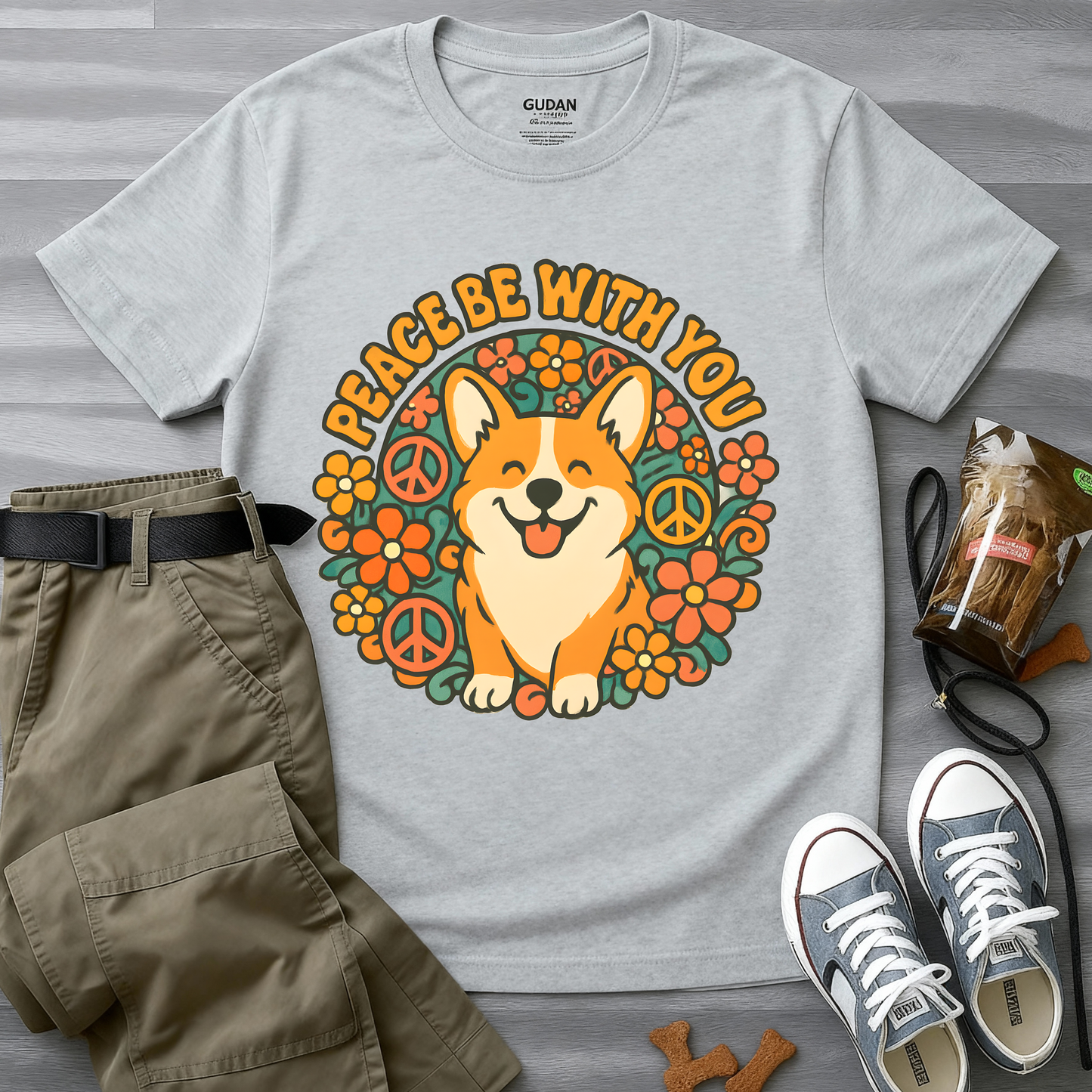 Peace Be With You Corgi T-Shirt