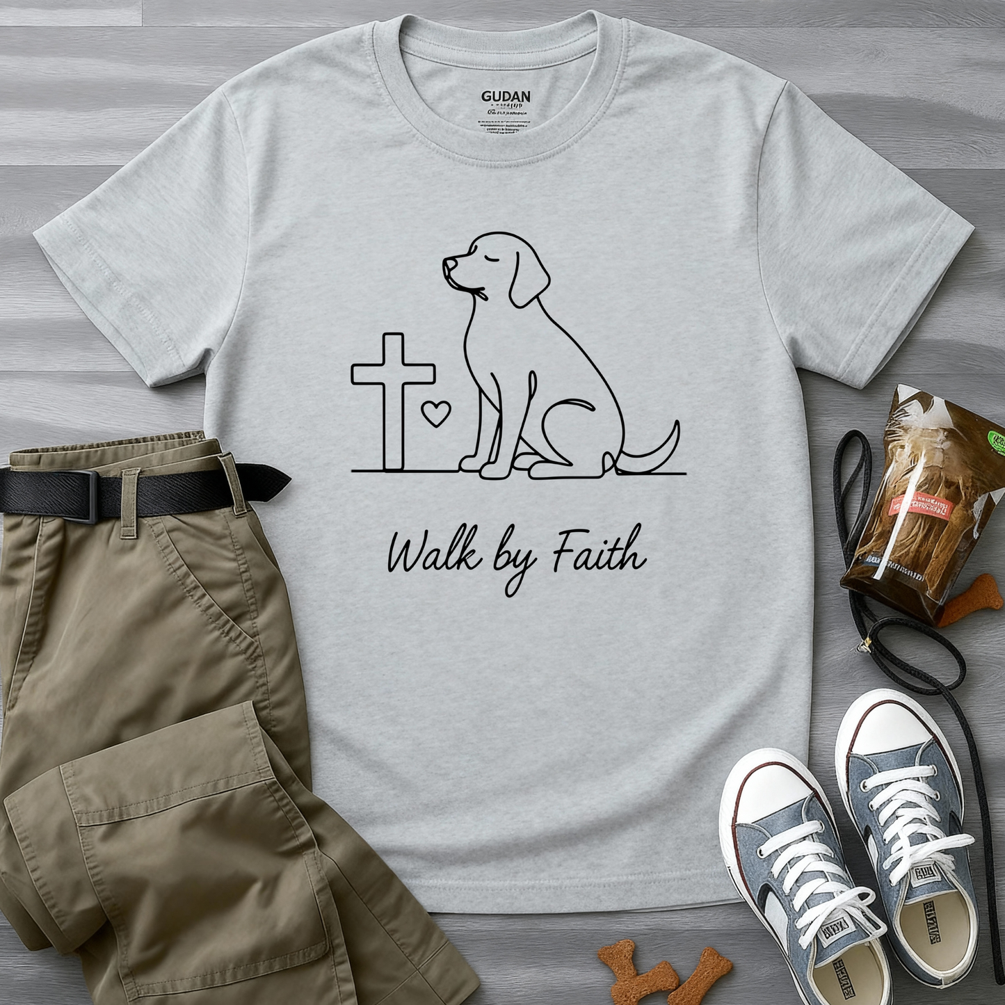 Walk By Faith Minimalist Dog T-Shirt