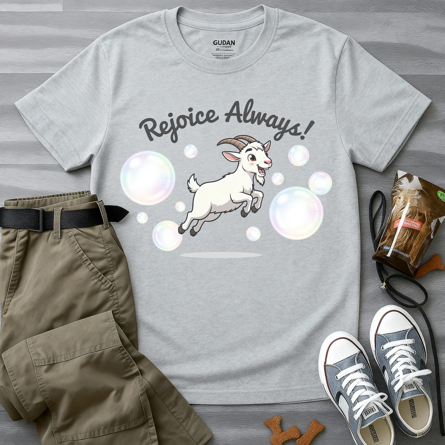 Happy Goat Rejoice Always T-Shirt