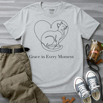 Grace In Every Moment Minimalist Cat T-Shirt