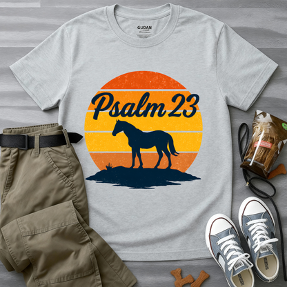 Retro western-inspired horse Psalm 23 T-Shirt