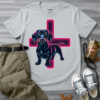 Neon Dachshund With CrossT-Shirt
