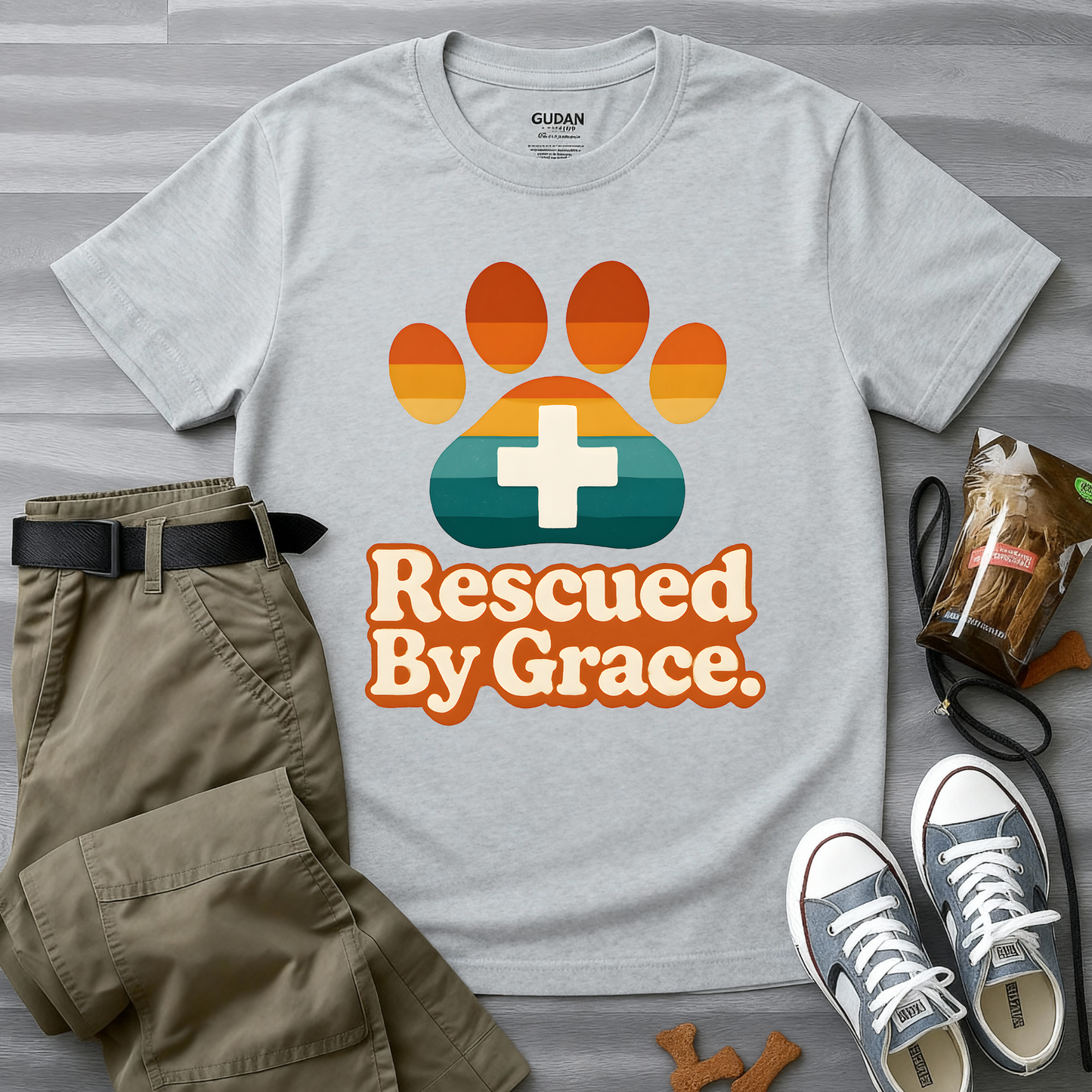 Rescued By Grace Retro T-Shirt