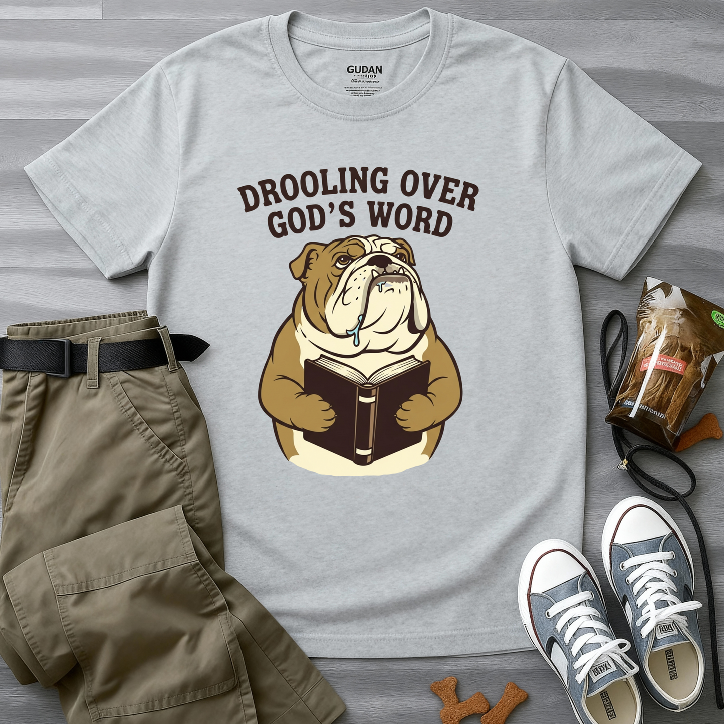 Drooling Over God’s Word Bulldog  T-Shirt