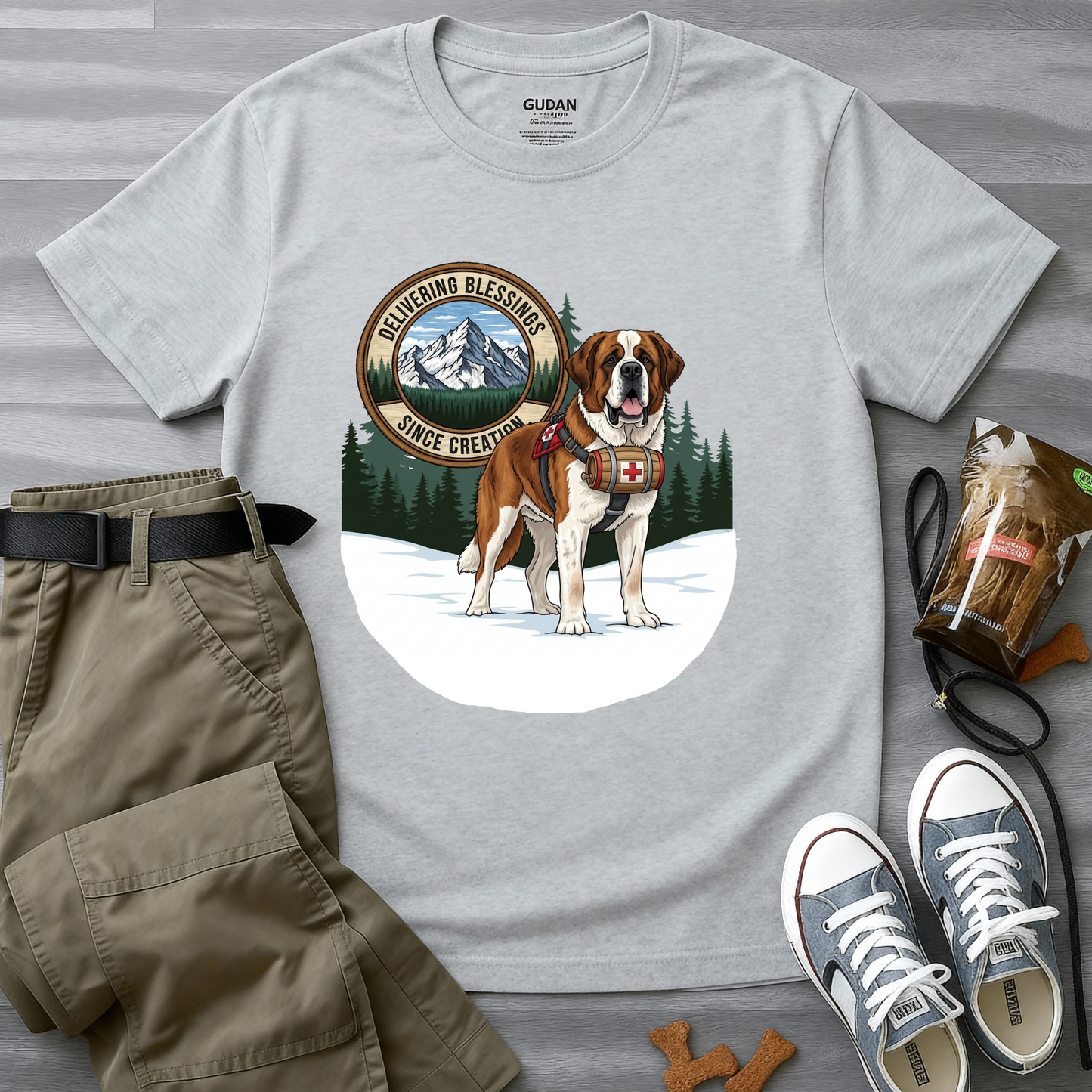 Delivering Blessings Since Creation, Saint Bernard T-Shirt
