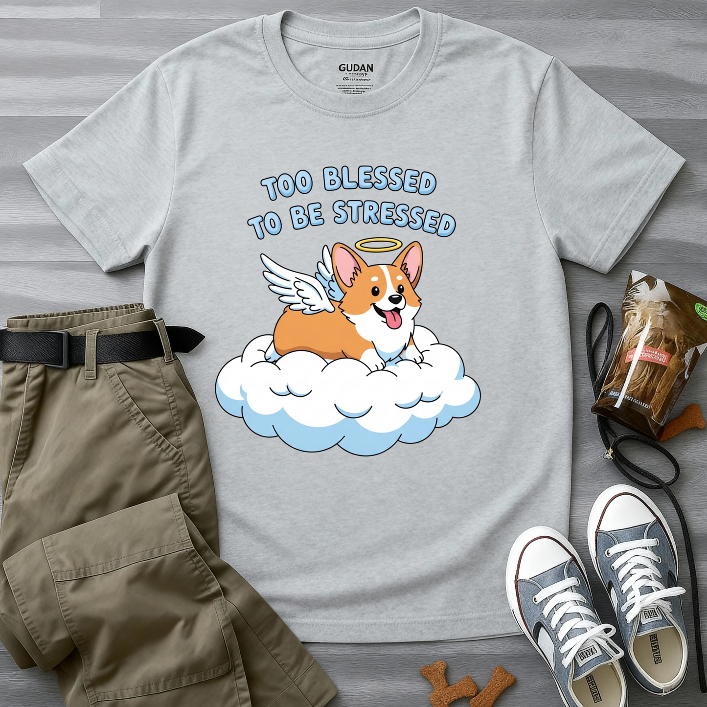 Too Blessed to Be Stressed Corgi T-Shirt