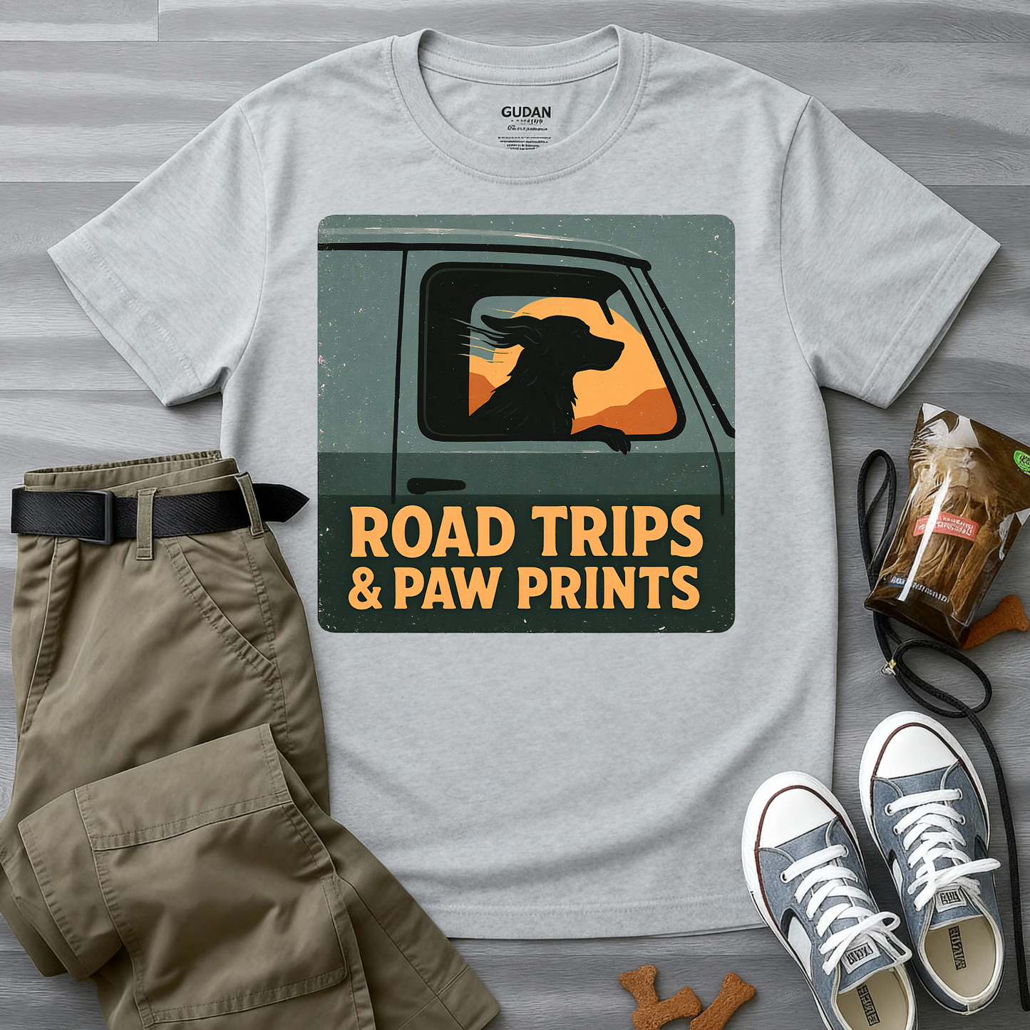 Road Trips And Paw Prints T-Shirt