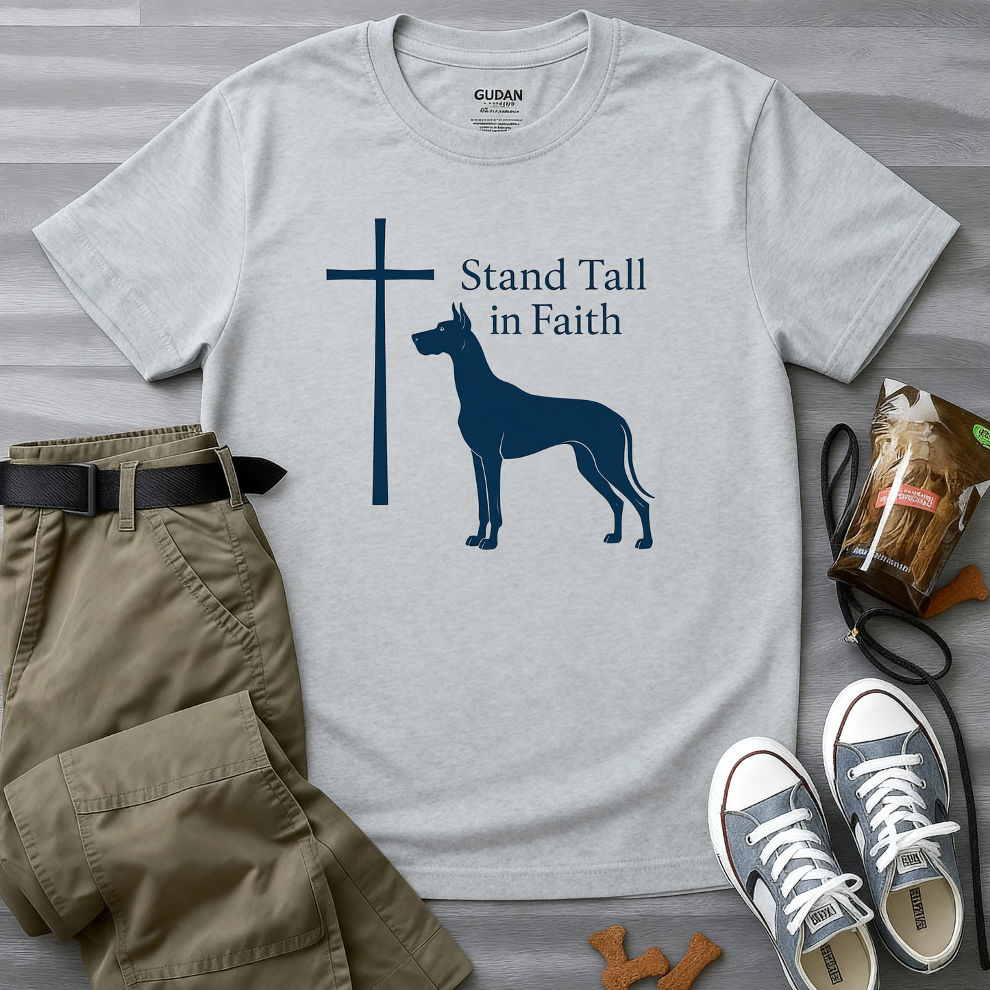 Stand Tall In Faith Great Dane T-Shirt