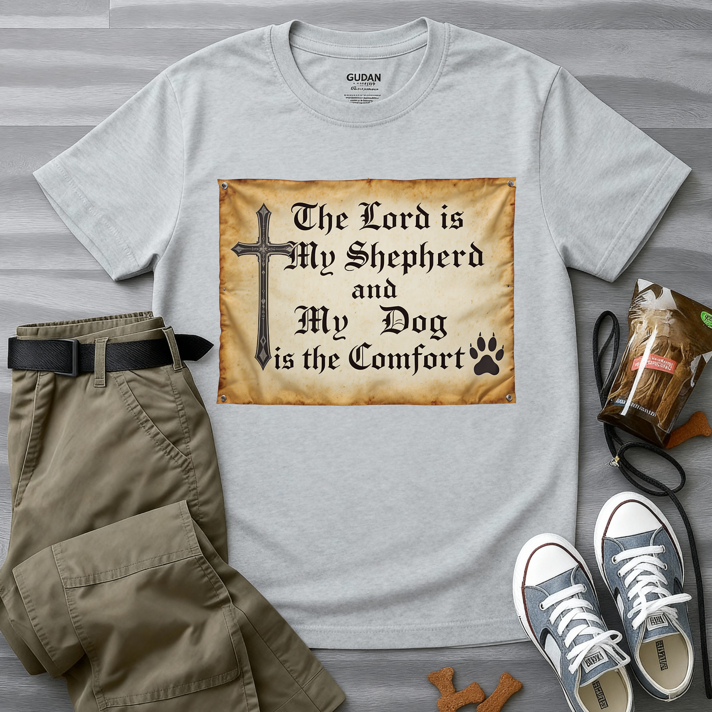 The Lord Is My Shepherd And My Dog Is Them Comfort T-Shirt