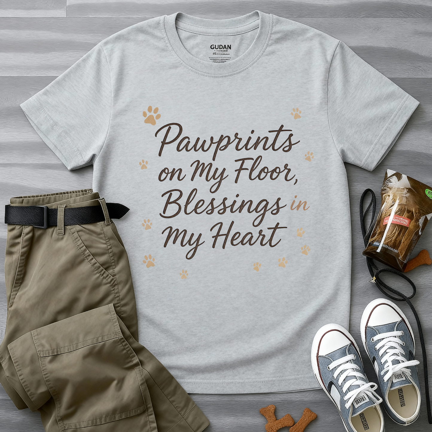 Pawprints On My Floor Blessings In My Heart T-Shirt
