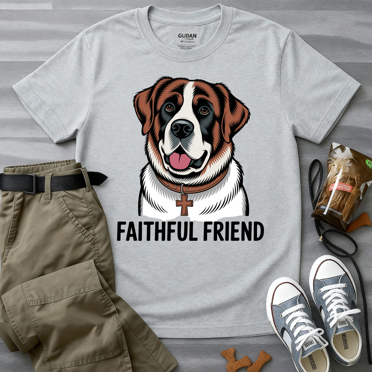 Saint Bernard Rescue Faith – 1950s Retro Dog T-Shirt