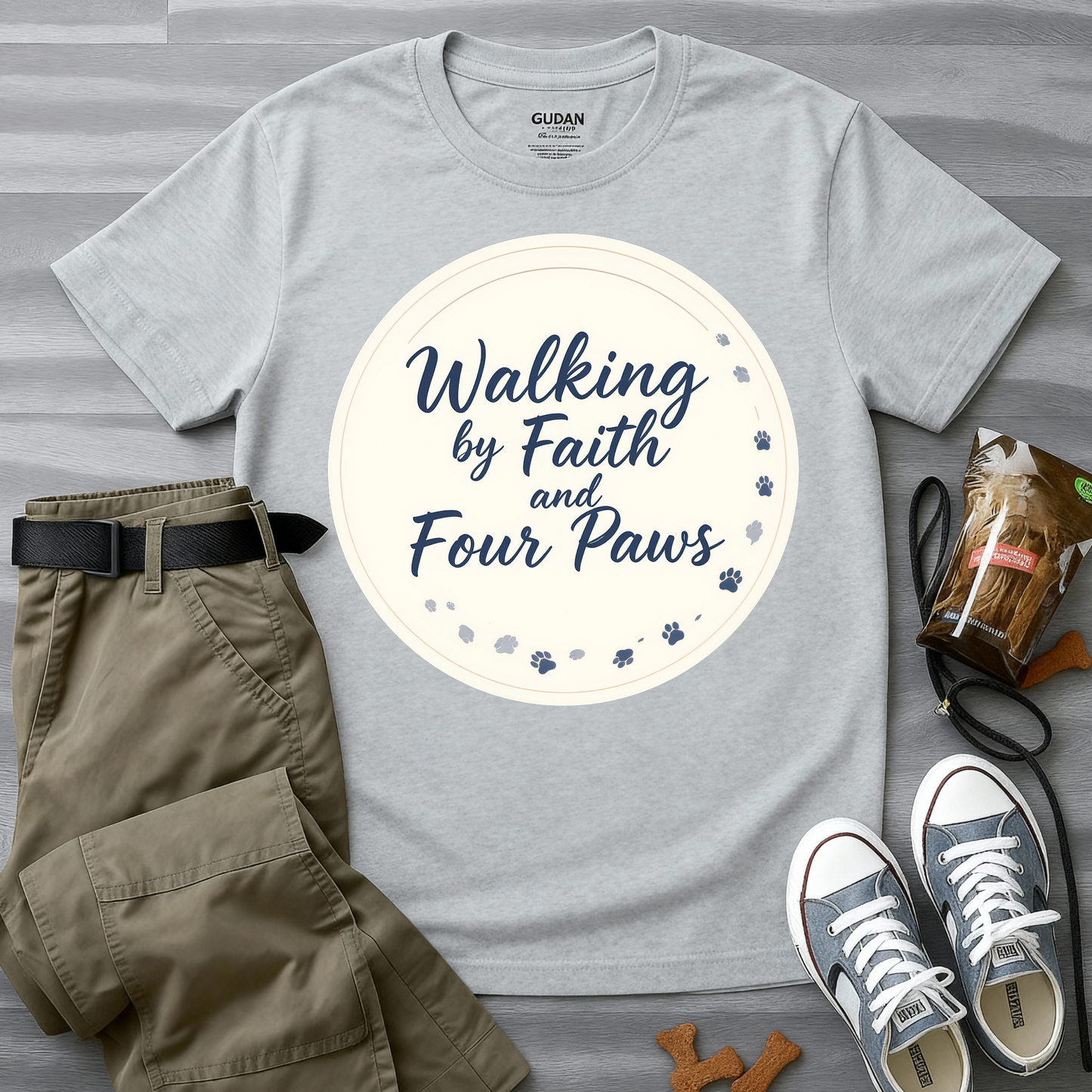 Walking By Faith And Four Paws T-Shirt