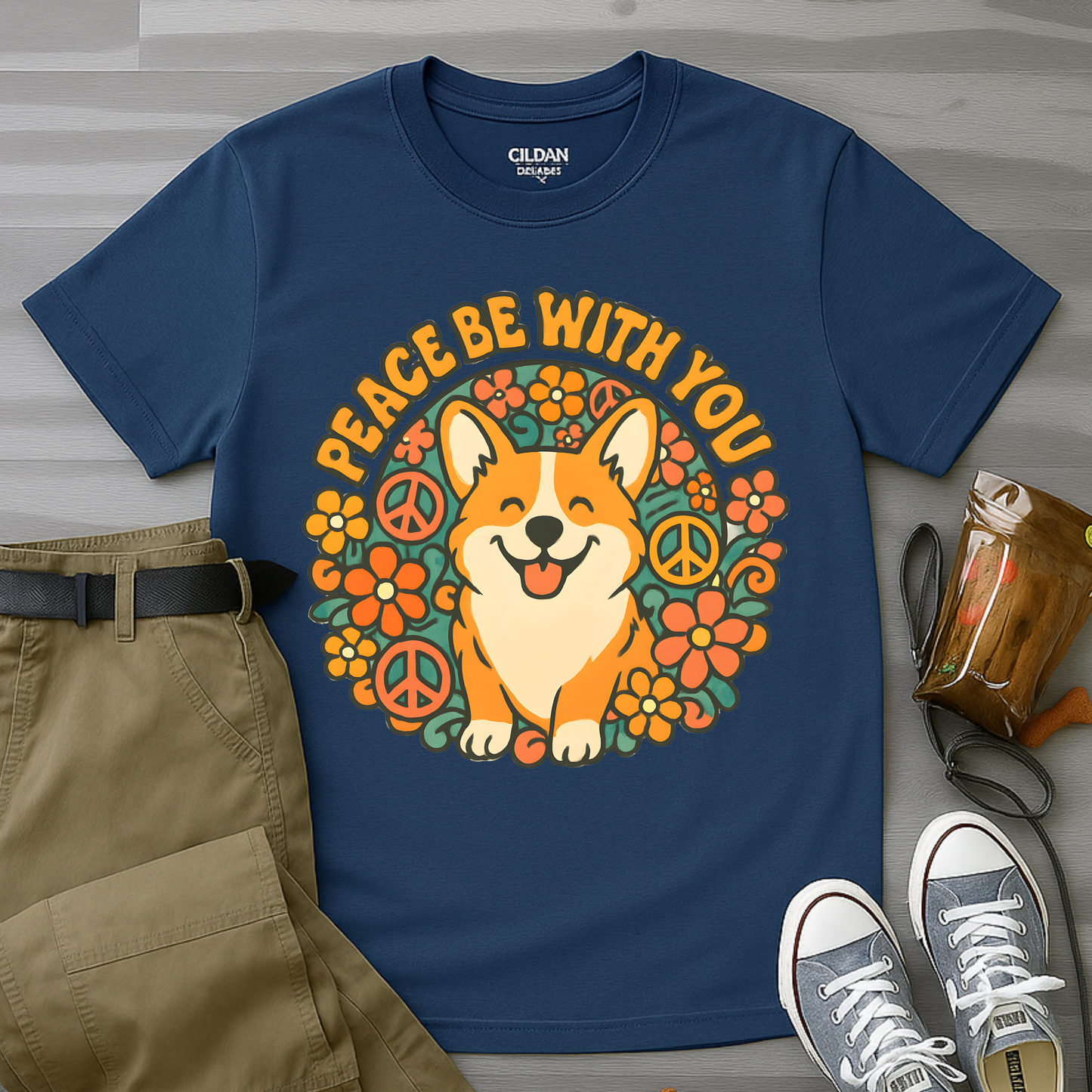 Peace Be With You Corgi T-Shirt