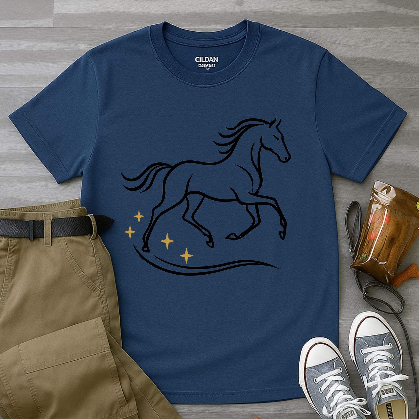 Minimalist Galloping Horse T-Shirt