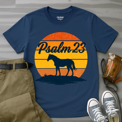 Retro western-inspired horse Psalm 23 T-Shirt