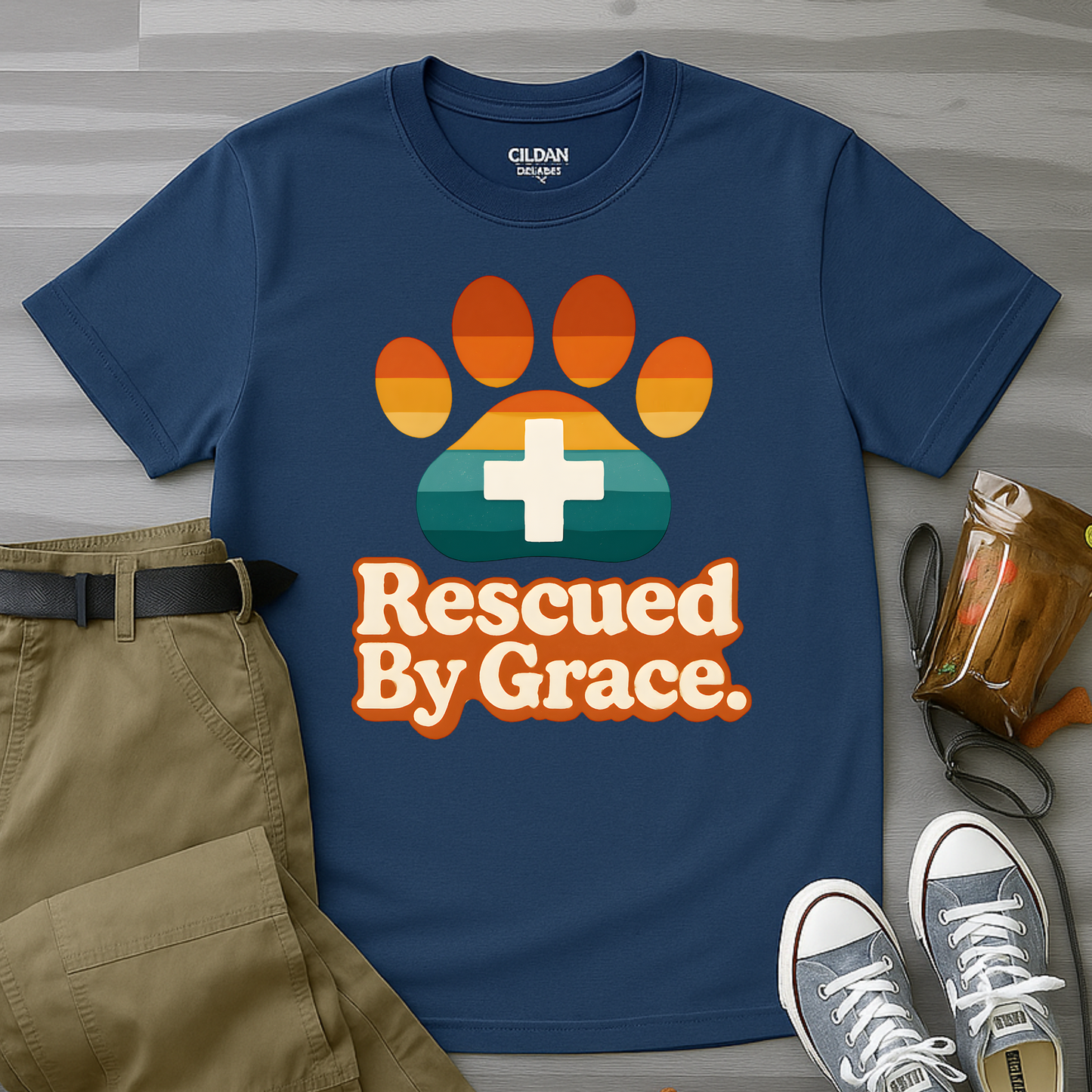 Rescued By Grace Retro T-Shirt