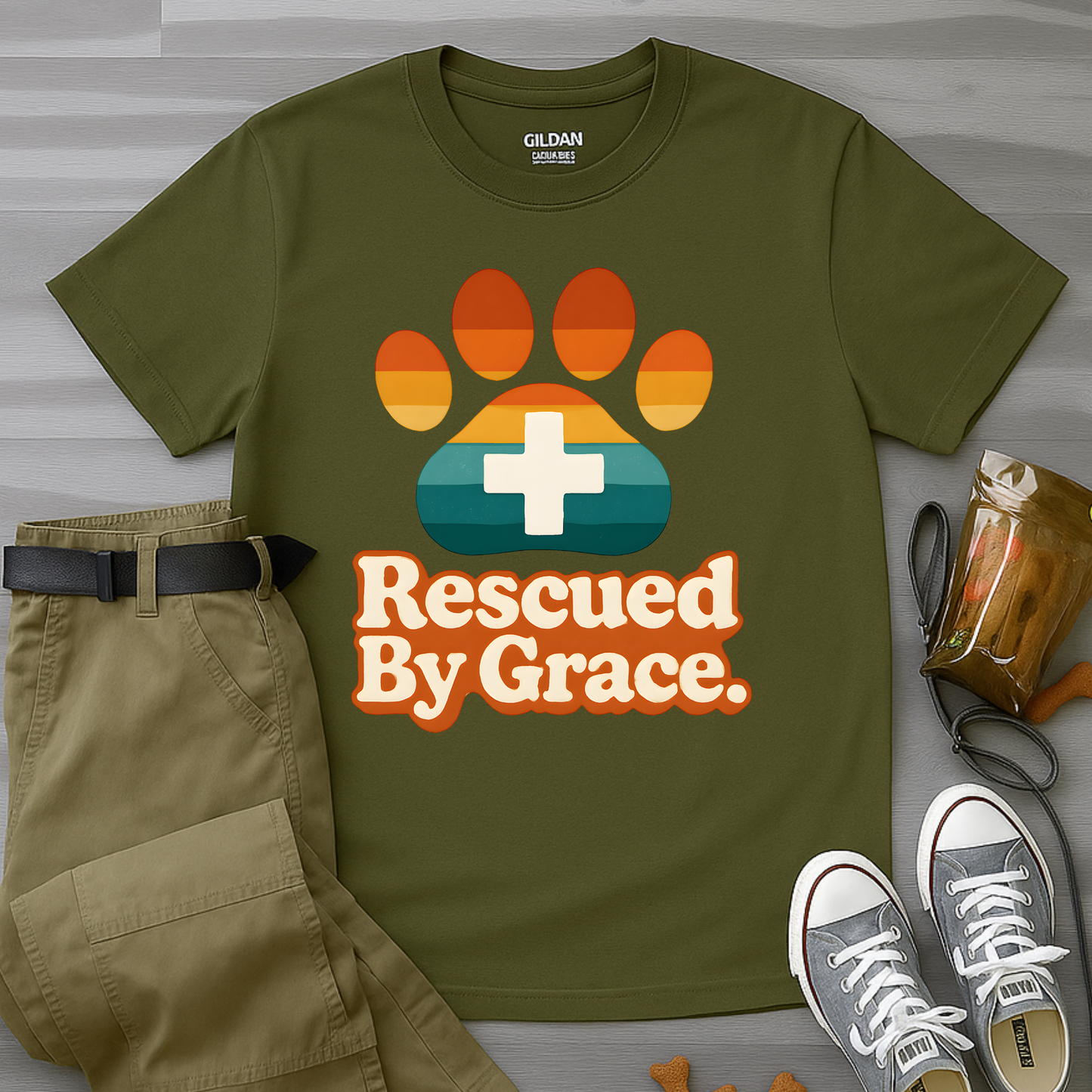 Rescued By Grace Retro T-Shirt