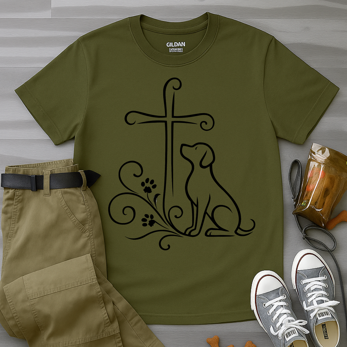 Faithful Dog Silhouette T-Shirt