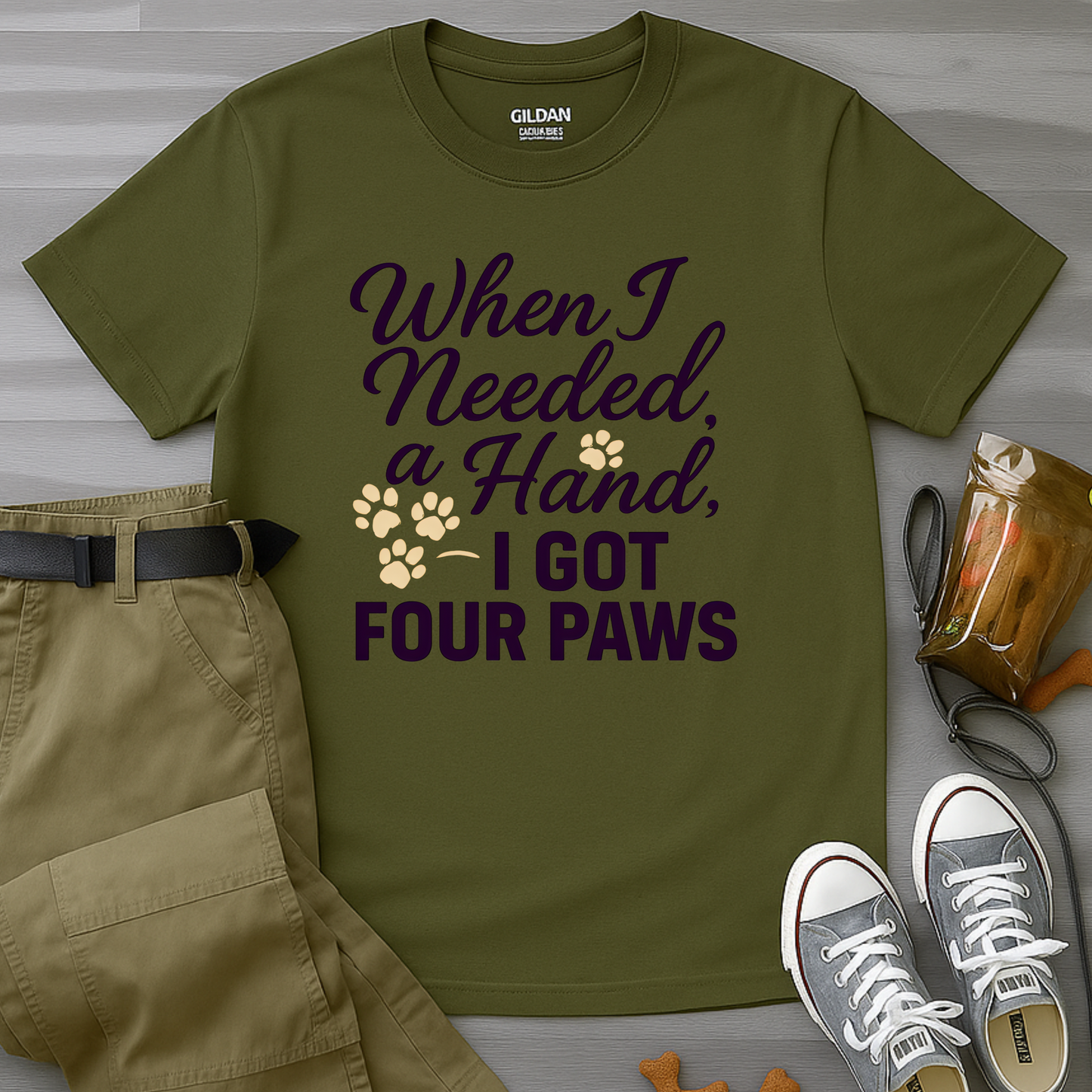 When I Needed A Hand I Got Four Paws T-Shirt
