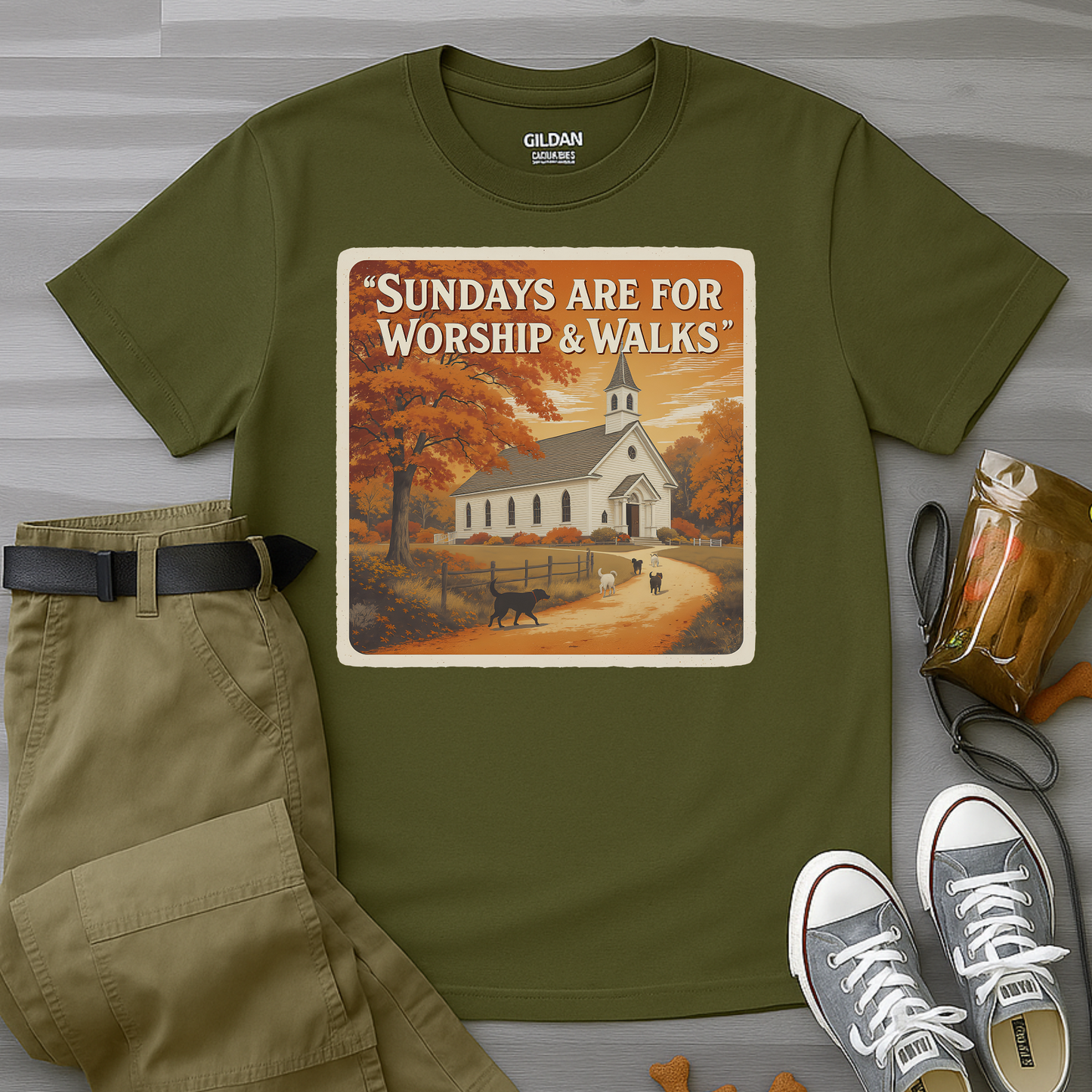 Sunday's Are For Worship and Walks T-Shirt
