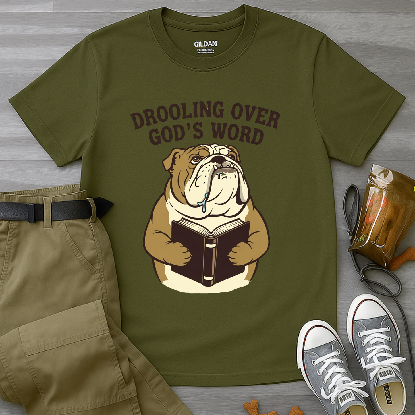 Drooling Over God’s Word Bulldog  T-Shirt
