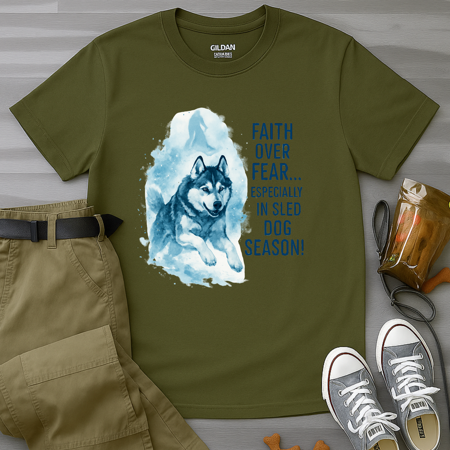 Faith Over Fear Especially In Sled Dog Season T-Shirt