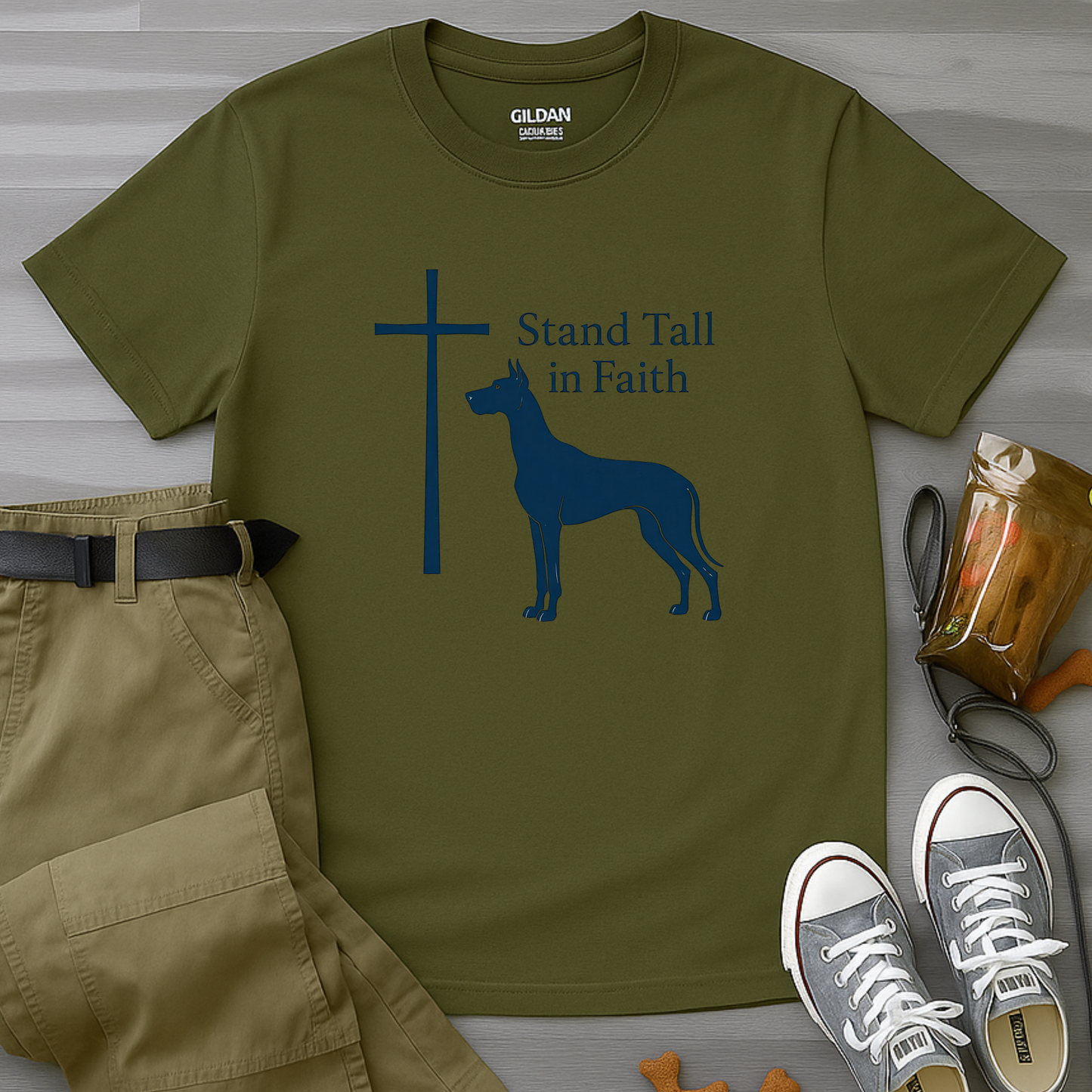 Stand Tall In Faith Great Dane T-Shirt