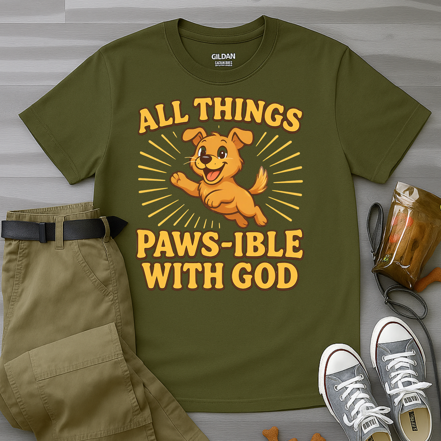 All Things Paws-ible With God T-Shirt