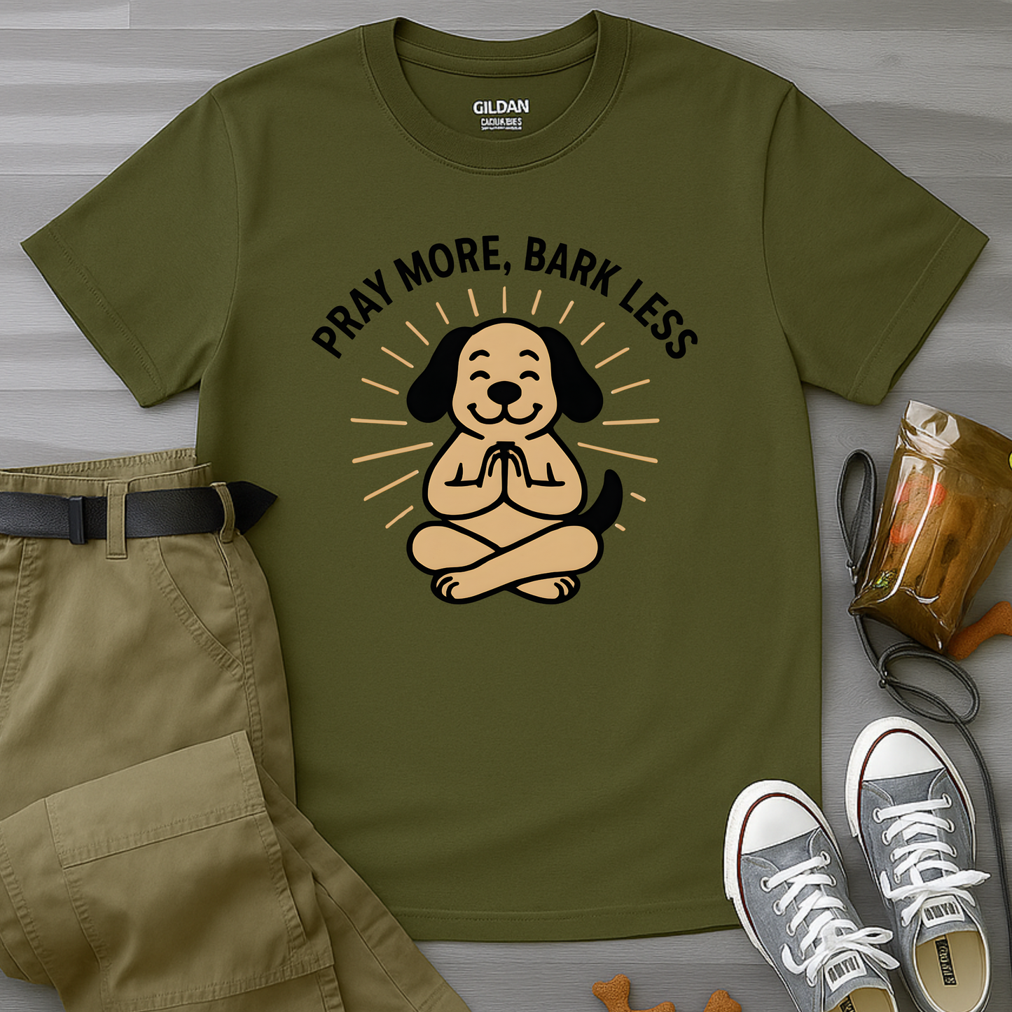Pray More, Bark Less T-Shirt