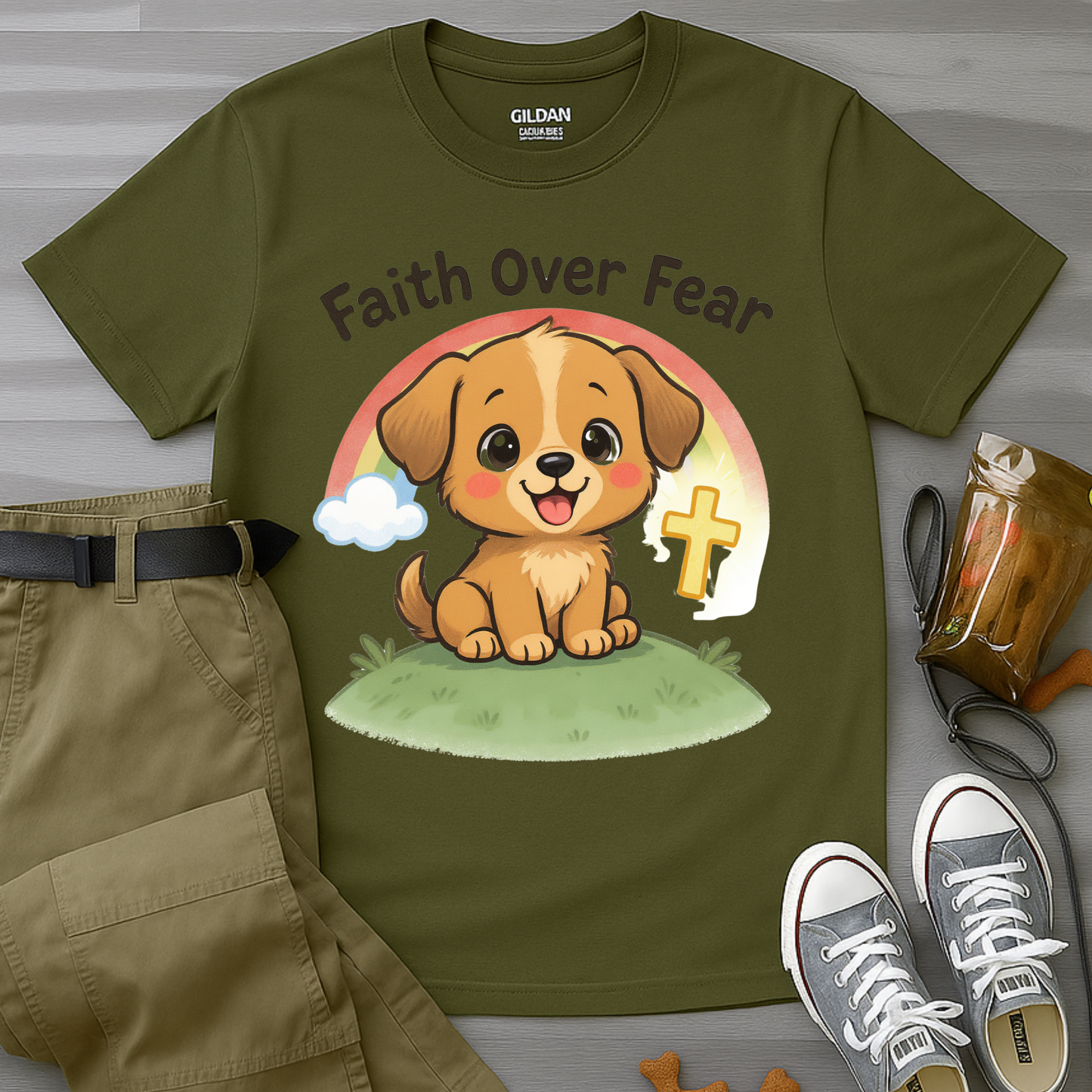 Faith Over Fear Puppy T-Shirt