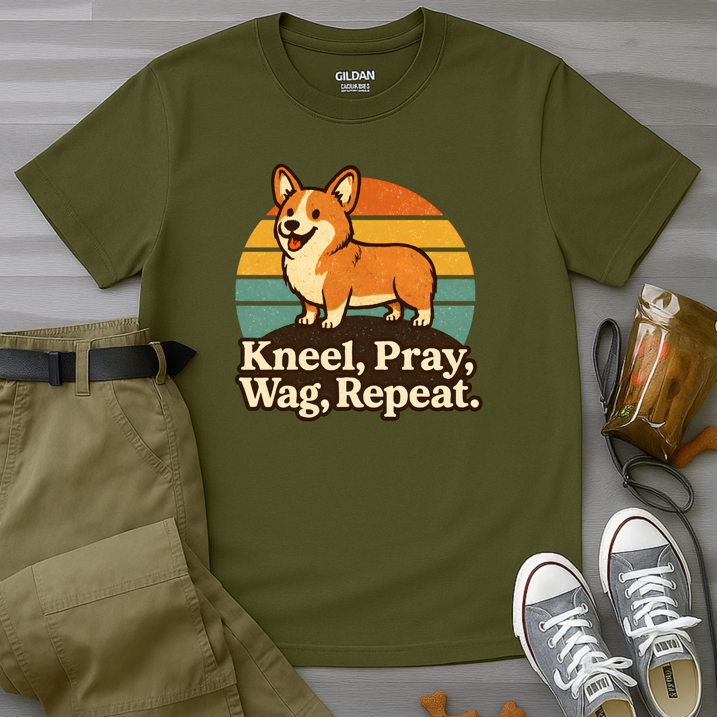 Kneel Wag Pray Repeat T-Shirt
