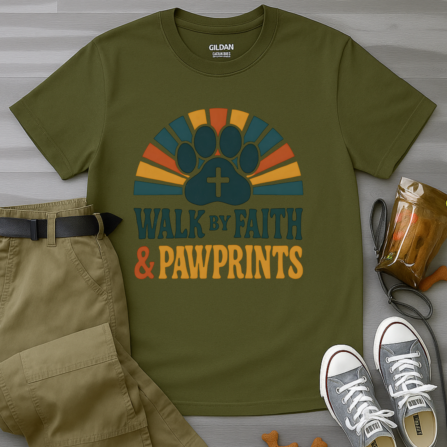 Walk By Faith & Pawprints T-Shirt