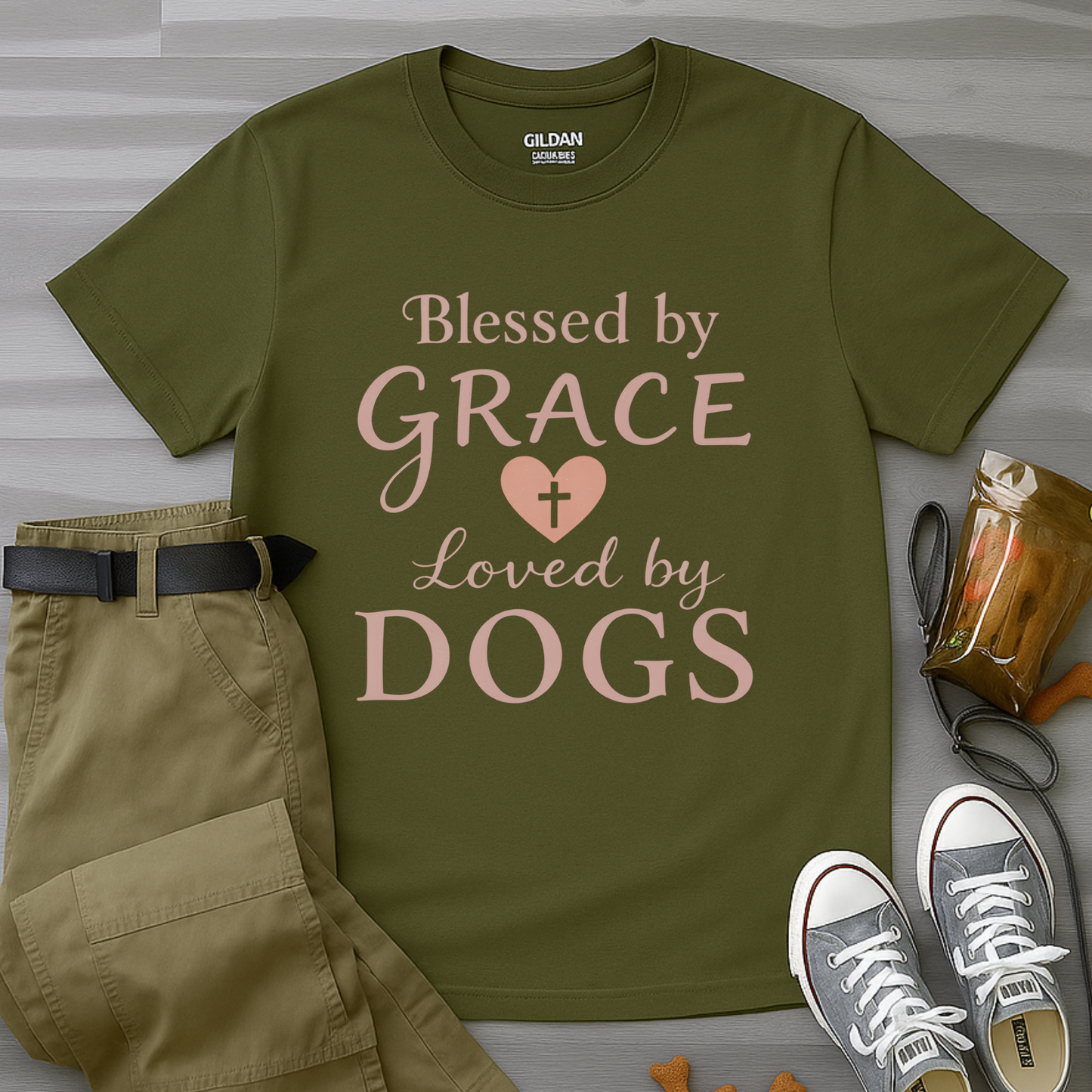 Blessed By Grace Loved By Dogs T-Shirt