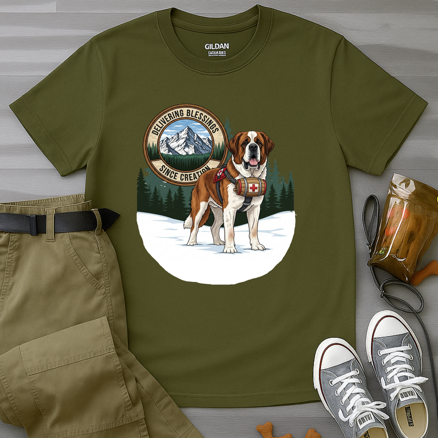 Delivering Blessings Since Creation, Saint Bernard T-Shirt