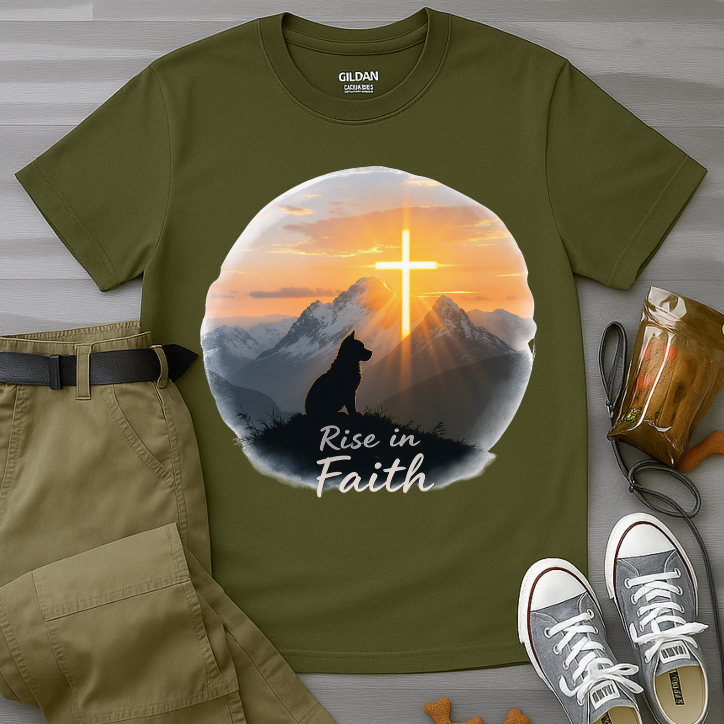 Rise in Faith Sunrise Dog T-Shirt