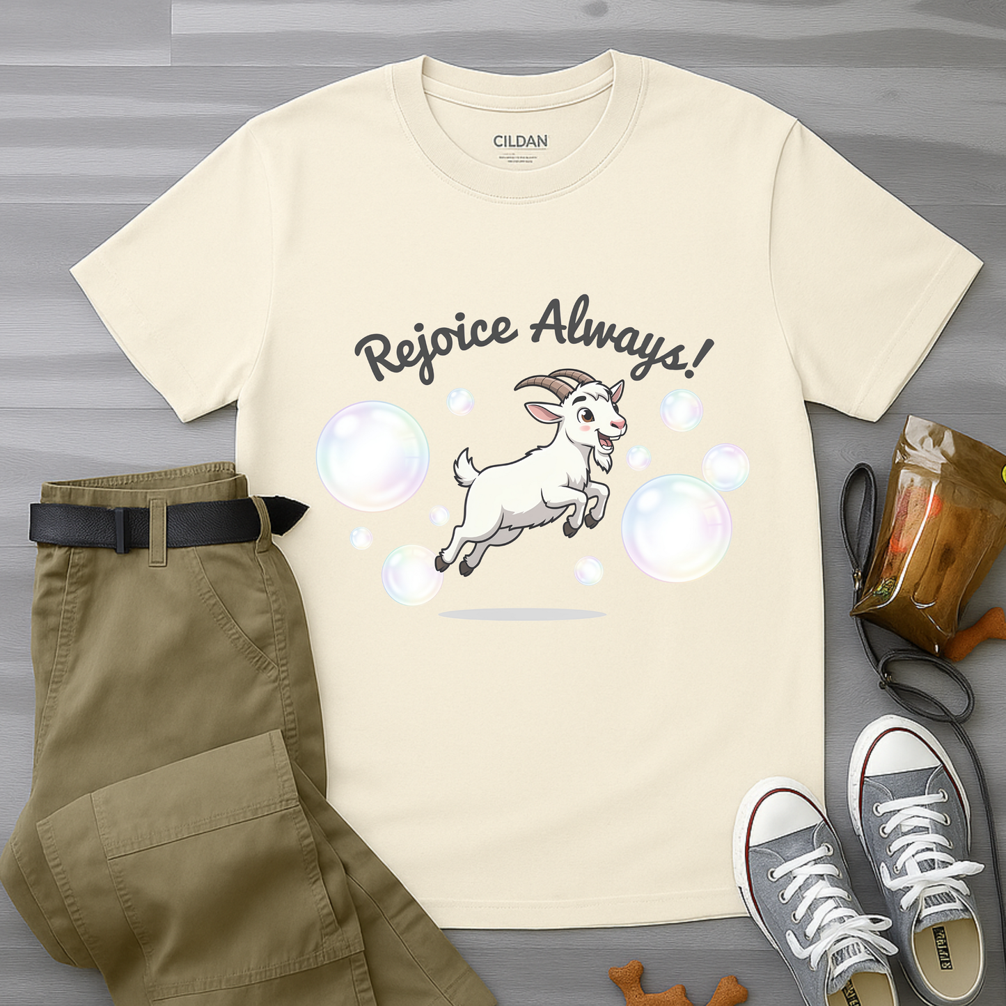Happy Goat Rejoice Always T-Shirt