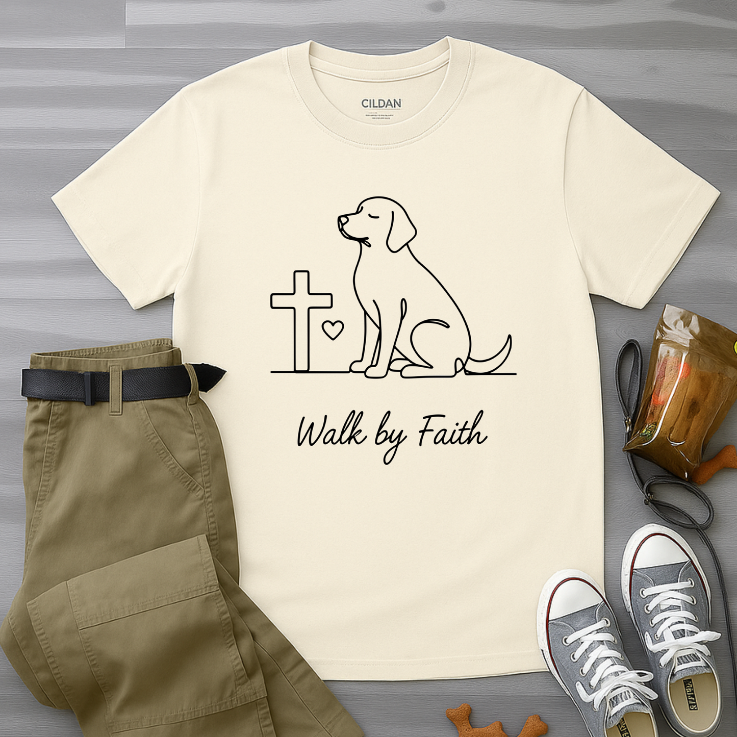 Walk By Faith Minimalist Dog T-Shirt