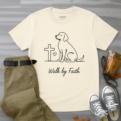 Walk By Faith Minimalist Dog T-Shirt