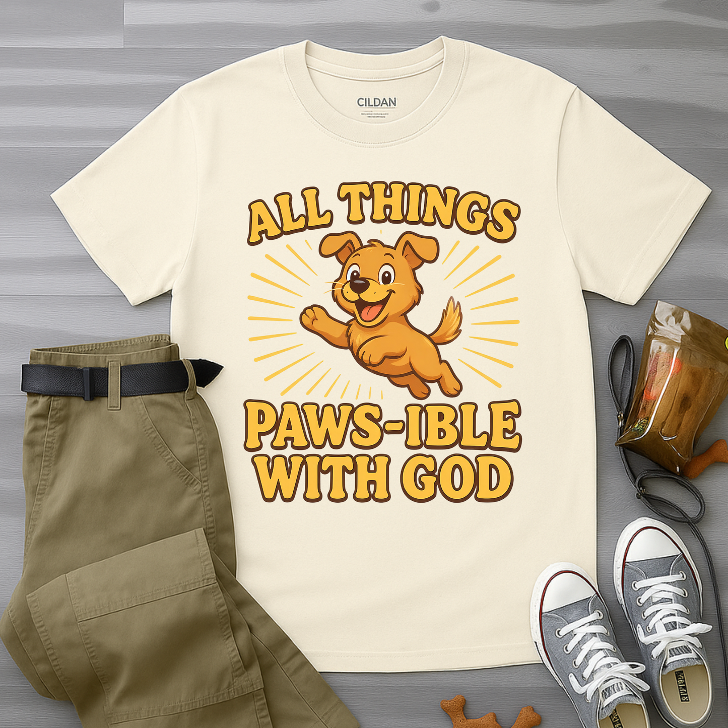 All Things Paws-ible With God T-Shirt